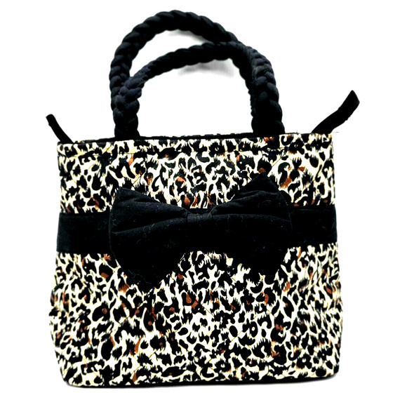 NaRaYa Small Black Handbag Cotton Jungle Print 8x7x5" - Picture 8 of 8